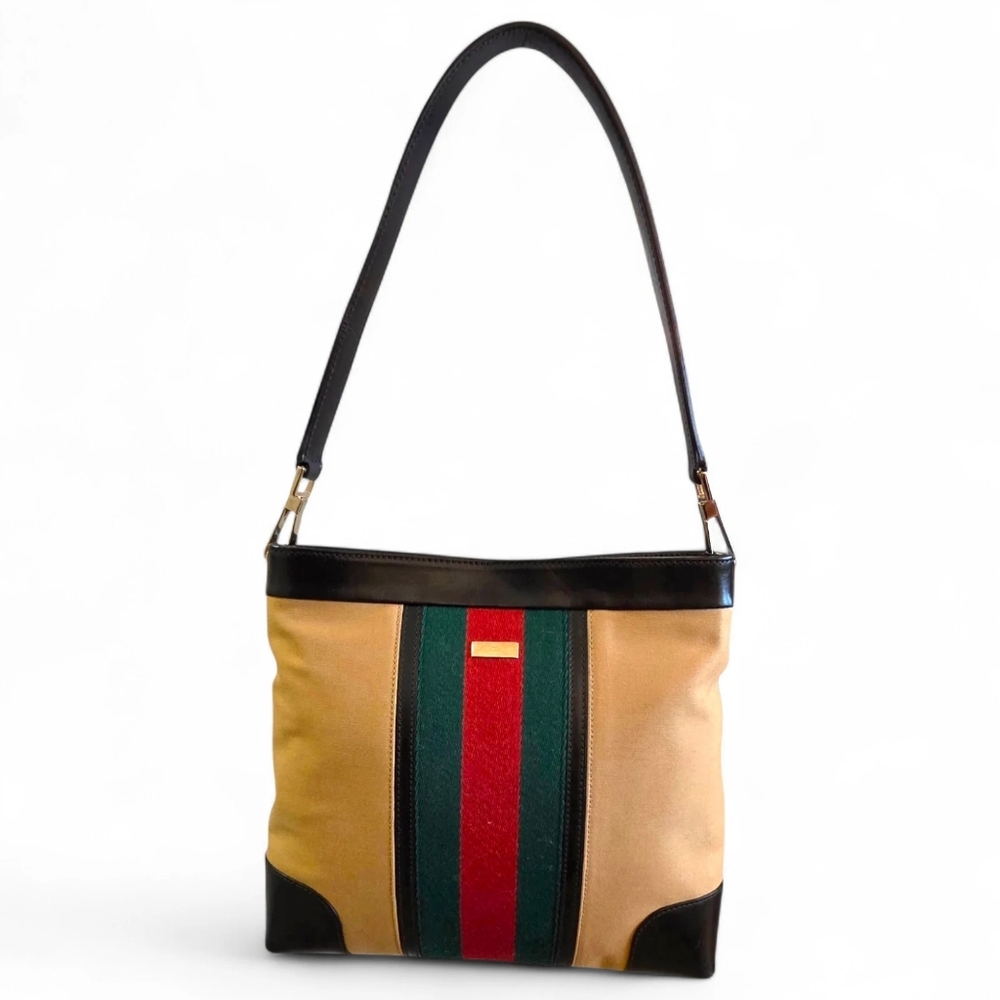 Vintage Gucci Tom Ford Era | Sherry Line Web Shoulder Bag | Made in Italy